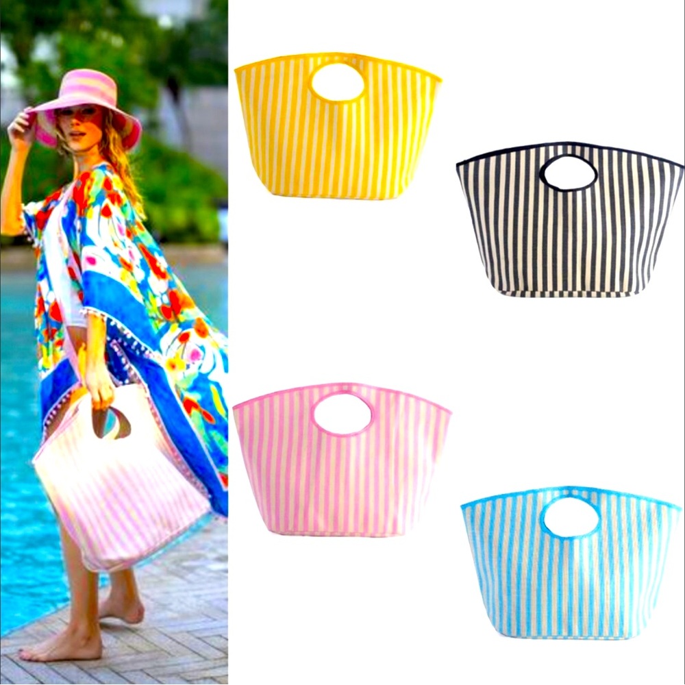 Shiraleah Lolita Stripped Beach Tote Bag Women Color Yellow 25 X 8.5 X 17.5 - Picture 4 of 5